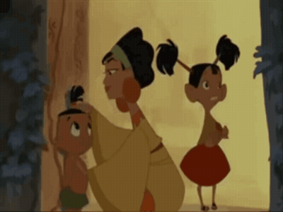 A Group Of Cartoon Characters Including A Woman And Two Girls GIF