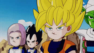 A Group Of Cartoon Characters Including Goku Vegeta And Trunks GIF
