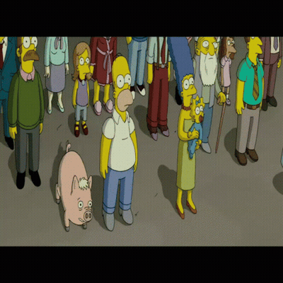 A Group Of Cartoon Characters Including Homer Simpson And Maggie Simpson GIF