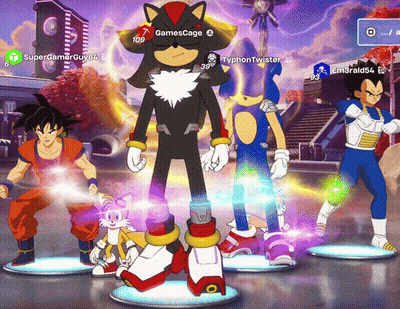 A Group Of Cartoon Characters Including Shadow The Hedgehog And Sonic The Hedgehog GIF