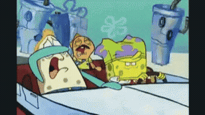 A Group Of Cartoon Characters Including Spongebob And Patrick Are Sitting In A Car GIF