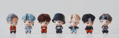 A Group Of Cartoon Characters Standing Next To Each Other GIF