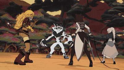 A Group Of Cartoon Characters Standing Next To Each Other Including A Tiger GIF