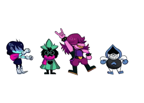 A Group Of Cartoon Characters Standing Next To Each Other On A White Background Sticker
