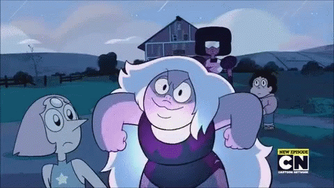 A Group Of Cartoon Characters Standing Next To Each Other With The Cn Logo On The Bottom Right GIF