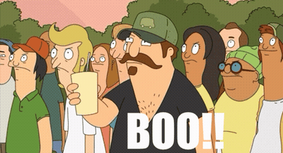 a group of cartoon characters with the word boo on the bottom left