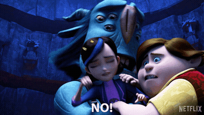 A Group Of Cartoon Characters With The Word No On The Bottom Right GIF