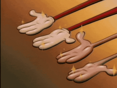 A Group Of Cartoon Hands With Different Colored Fingers GIF
