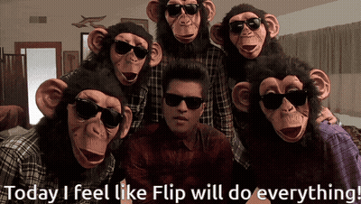A Group Of Chimpanzees Wearing Sunglasses Are Posing For A Picture GIF