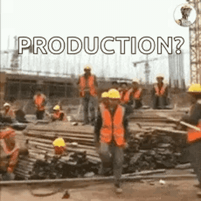 A Group Of Construction Workers Are Working On A Construction Site And They Are Wearing Hard Hats And Safety Vests . GIF