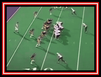 A Group Of Football Players On A Field With The Number 10 On The Sidelines GIF