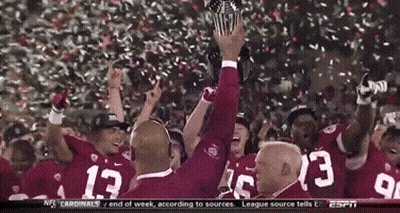 A Group Of Football Players With The Number 13 On Their Jerseys Are Celebrating GIF