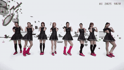 A Group Of Girls Are Dancing In Front Of A Screen That Says Hi 2025 10:28 GIF