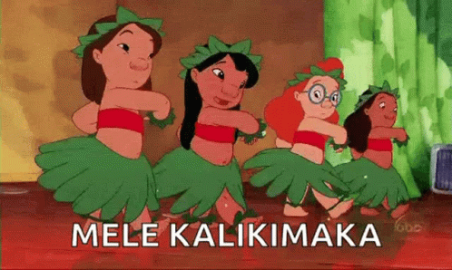 A Group Of Hula Dancers Are Dancing In A Room With The Words Mele Kalikimaka Written On The Bottom . GIF