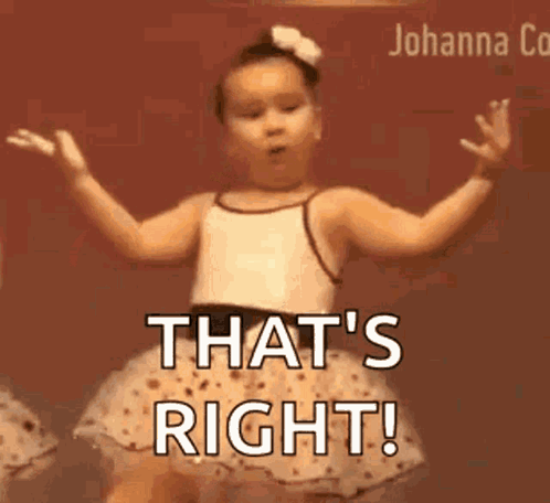 A Group Of Little Girls Are Dancing And One Of Them Is Saying `` That 'S Right '' . GIF
