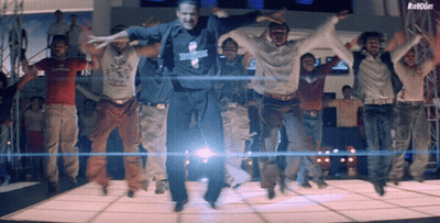 A Group Of Men Are Jumping In The Air While Wearing A Shirt That Says ' Denim Guys ' On It GIF