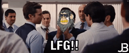 A Group Of Men Are Standing In A Room And One Of Them Says Lfg ! GIF