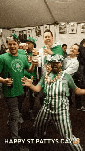 A Group Of Men Celebrate St Patty 'S Day GIF
