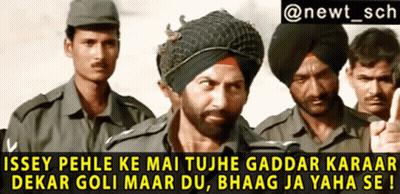 A Group Of Men In Military Uniforms With A Caption That Says " Issey Pehle Ke Mai Tujhegaddar Karaar GIF