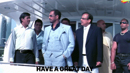 A Group Of Men On A Boat With The Words Have A Great Day GIF