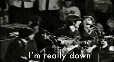 A Group Of Men Singing And Playing Guitars With The Words " I 'M Really Down " Above Them GIF