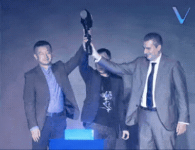 A Group Of Men Standing In Front Of A Banned Stamp GIF