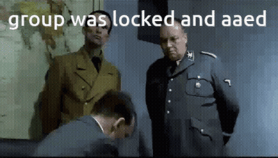 A Group Of Men Standing Next To Each Other With The Words " Group Was Locked And Aaed " Written On The Bottom GIF