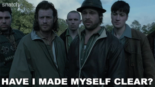 A Group Of Men Standing Next To Each Other With The Words Have I Made Myself Clear GIF