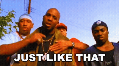 A Group Of Men Standing Next To Each Other With The Words Just Like That Written On The Bottom GIF