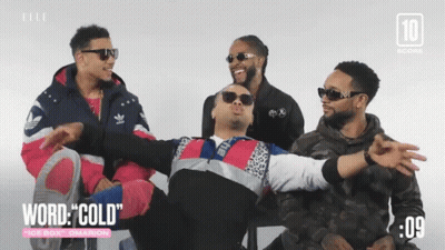 A Group Of Men Wearing Sunglasses And A Jacket With The Words Word Cold On The Bottom GIF
