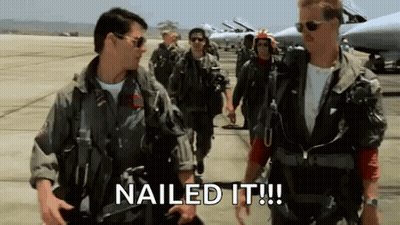A Group Of Military Men Are Walking Down A Runway And One Of Them Is Saying `` Nailed It ! '' GIF