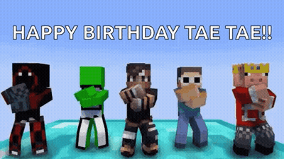 A Group Of Minecraft Characters Are Standing Next To Each Other And Dancing . GIF