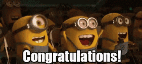 A Group Of Minions Are Congratulating Each Other GIF