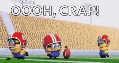 A Group Of Minions Are Playing Football On A Field With A Football . GIF