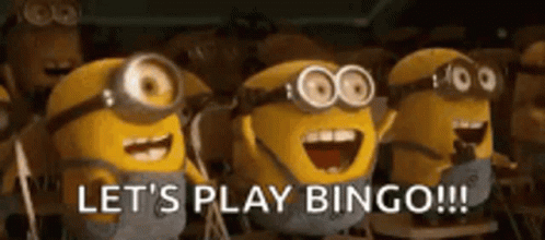 A Group Of Minions Are Sitting In A Classroom And Laughing While Playing Bingo . GIF