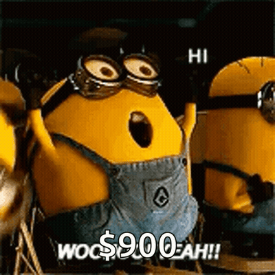 A Group Of Minions Are Standing Next To Each Other And One Of Them Is Wearing Goggles . GIF