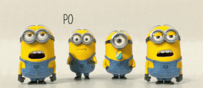 A Group Of Minions Are Standing Next To Each Other And The Word Potato Is On The Bottom GIF