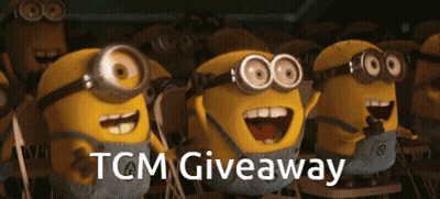 A Group Of Minions Sitting In Chairs With The Words Tcm Giveaway Written On The Bottom GIF