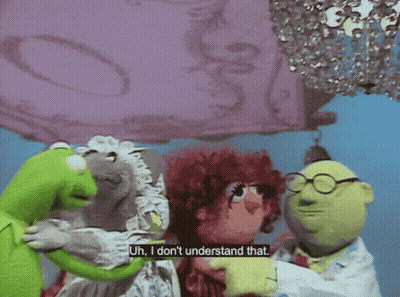 A Group Of Muppets Are Standing Next To Each Other With One Saying Uh I Don T Understand That GIF