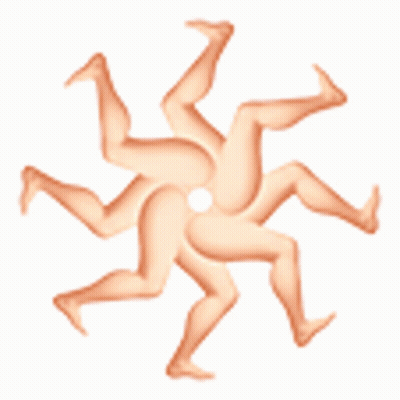 A Group Of Naked Legs Are Arranged In A Circular Pattern On A White Background GIF