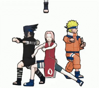 A Group Of Naruto Characters Are Standing Together GIF