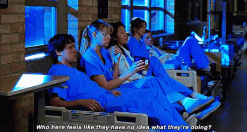 A Group Of Nurses Are Sitting In Hospital Beds And One Of Them Is Asking Who Here Feels Like GIF