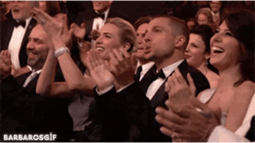 A Group Of People Applauding With Barbarosgif Written In The Corner GIF