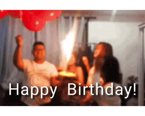 A Group Of People Are Celebrating A Birthday With The Words " Happy Birthday " Sticker
