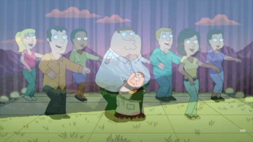 Dancing People Cartoon With Fox Logo GIF