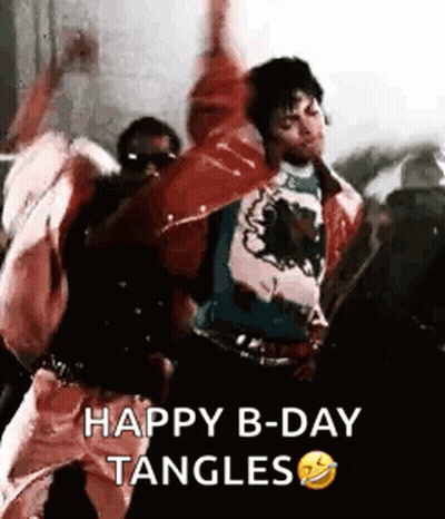 A Group Of People Are Dancing In A Room And A Man Is Holding His Arms In The Air . GIF