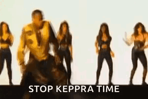 A Group Of People Are Dancing In Front Of A White Background . GIF
