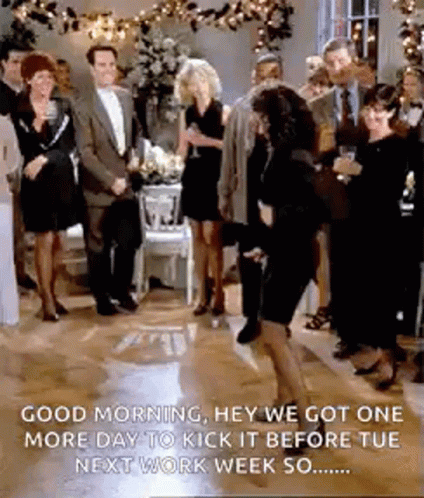 A Group Of People Are Dancing On A Dance Floor While A Man In A Tuxedo Stands In The Background . GIF
