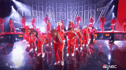 A Group Of People Are Dancing On A Stage With The Word Nbc On The Bottom GIF