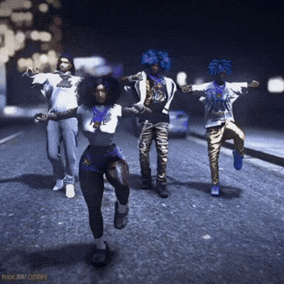 A Group Of People Are Dancing On A Street With A Watermark That Says Portal 2007 Concept GIF